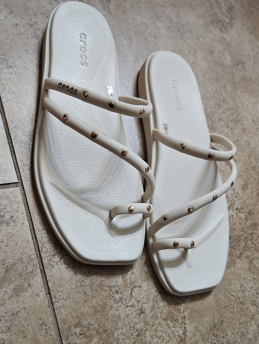Crocs Women's White Strappy Toe-Ring Sandals